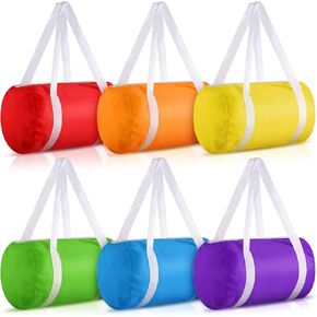 Sweetude 6 Pack Small Party Favor Bags Duffle 10×8 Inch Reusable Gift Bags with Handles Canvas Colorful for Birthday Party School Team Events
