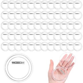 Clear Button Pins for Crafts, 60 Pcs 3 Inch Plastic Acrylic Button Badge with Pin Backs DIY Photo Blank Buttons Bulk for Picture Badge Maker DIY Projects Supplies