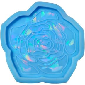 Silicone Molds for Epoxy Resin Holographic Coaster Mold for Resin Casting Silicone Resin Coaster Mold Rose Epoxy Resin Mold for Resin DIY Artwork