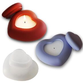 Heart Shape jar Silicone Mold, with Lid Epoxy Resin Storage Box Casting Molds Valentine Candle Holder Resin Casting molds Love Jewelry Trinket Container Mold for Art Craft Valentine Decor
