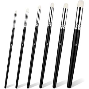 6 Pcs Dry Brush Set, Drybrush Set Round Detail Paint Brush for Model Ceramics Art Painting(2, 4, 6, 8, 10, 12)