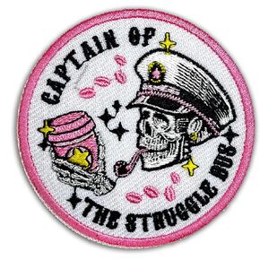 Captain of The Struggle Bus Patch 3 Inches Iron On/Sew On Embroidered Applique Patch for Clothes Backpacks Hats Funny Skeleton Sarcastic DIY Accessories Gifts for Mom Dad Friends Coworkers