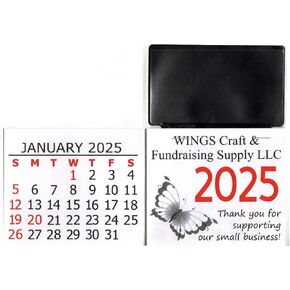 2025 Peel and Stick Up Adhesive Business Card Auto Car Truck Calendar (Black, Set of 3)