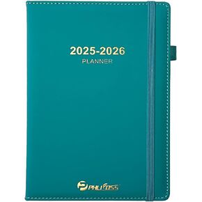 Daily Planner 2025-2026, Academic Calendar(July 2025 - June 2026) - One Page Per Day, Daily Monthly Agenda, 5.7" x 8.3" Appointment Book with Hourly Schedule and Monthly Tabs (Green Lake)