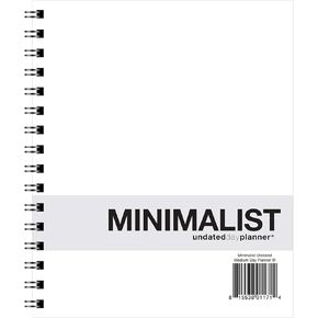 UNDATED Minimalist Day Planner® (6.6" X 9"), Wire Bound, Crisp White Archival Quality Paper