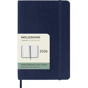 Moleskine Classic 12 Month 2026 Weekly, Soft Cover, Pocket (3.5" x 5.5"), Sapphire Blue, 144 pages