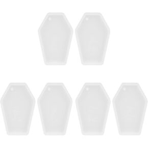 COHEALI 6 pcs Coffin Resin Coffin Charms Mold Keychain Charm Mold Pendant Casting Mold Mold Silicone Pendant