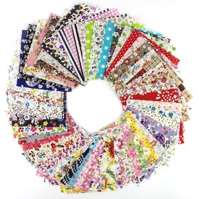 60 Pcs Fabric Printed Boundle Patchwork Squares of 1010cm