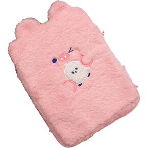 Cyrank Plush Cute Pattern Laptop Sleeve Bag, Multiple Protection Lightweight Tablet Protective Case Tablet Cover Notebook Storage Bag(Pink)
