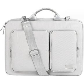 Laptop Sleeve Bag, 15.6 360° Protective Laptop Shoulder Bag Sleeve, Compatible with HP Dell MacBook Lenovo Samsung Galaxy Book, Computer Bag, Light Grey