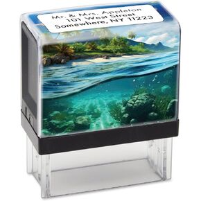 Infusion Designer-Series Custom Self-Inking Rubber Stamp - 16+ Case Designs, 17 Colors and 24 Font Choices (Medium)