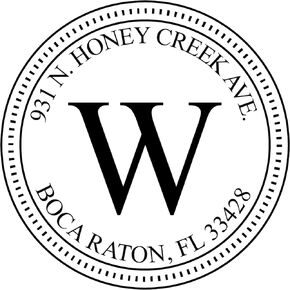 Custom Address Stamp, Self-Inking Round Monogram Address Stamp, Personalized Address Stamp (Monogram)