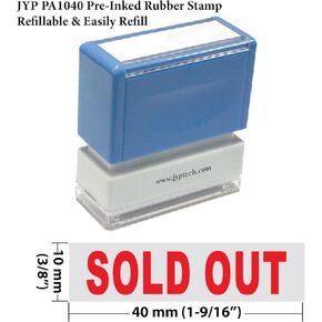 New JYP PA1040 Pre-Inked Rubber Stamp w. Sold Out