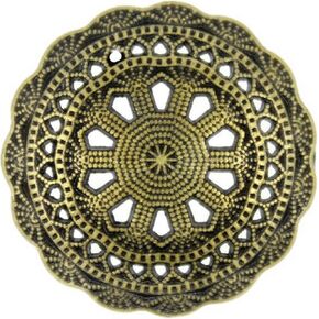 Bezelry 8 Pieces Medieval Filigree Antique Brass Color Metal Shank Buttons. 32mm (1-1/4 inch).