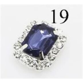 10PCS 20 * 16mm Acrylic Rectangle Rhinestone Metal Button Flat Back Can Mix Color Embellishments Decorative Button for Dress Jewelry Brooch Earring Accessory
