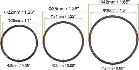MECCANIXITY Nitrile Rubber O-Rings 54mm 58mm 60mm OD 50mm 54mm 56mm ID 2mm Thick Seal Gasket, Black 30in1 Set in Saudi Arabia