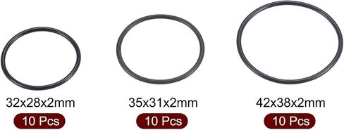 MECCANIXITY Nitrile Rubber O-Rings 54mm 58mm 60mm OD 50mm 54mm 56mm ID 2mm Thick Seal Gasket, Black 30in1 Set in Saudi Arabia