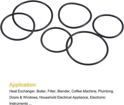 MECCANIXITY Nitrile Rubber O-Rings 54mm 58mm 60mm OD 50mm 54mm 56mm ID 2mm Thick Seal Gasket, Black 30in1 Set in Saudi Arabia