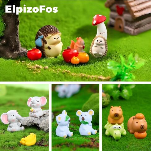 100pcs مختلف حيوانات الراتنجات المصغرة تماثيل مصغرة أرقام زخرفة جنية حديقة ملحقات Micro Landscape Dollhouse Aquarium Bonsai Tiny Crafts Decor in Saudi Arabia