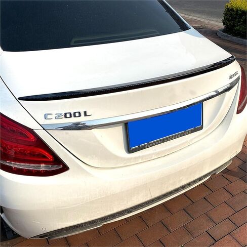 2015 إلى 2019 متوافق مع مرسيدس-بنز C-Class W205 C205 4 Door C180 C200 C260 Sedan C63 C43 Spoiler الخلفي الخارق بواسطة ABS Black Black (Look Carbon Carbon) in Kuwait