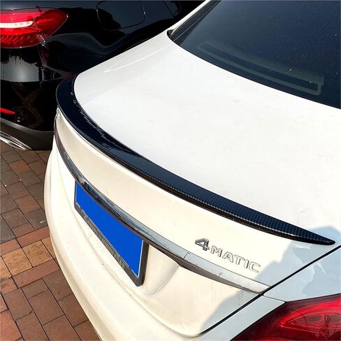 2015 إلى 2019 متوافق مع مرسيدس-بنز C-Class W205 C205 4 Door C180 C200 C260 Sedan C63 C43 Spoiler الخلفي الخارق بواسطة ABS Black Black (Look Carbon Carbon) in Kuwait