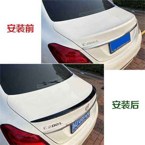 2015 إلى 2019 متوافق مع مرسيدس-بنز C-Class W205 C205 4 Door C180 C200 C260 Sedan C63 C43 Spoiler الخلفي الخارق بواسطة ABS Black Black (Look Carbon Carbon) in Kuwait