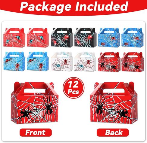12PCS Spider Party Fords Boxes Spider Web Paper Box مربعات عيد ميلاد اللوازم الأزرق الأزرق الأسود الصناديق الصناديق للهدايا للأطفال in Kuwait