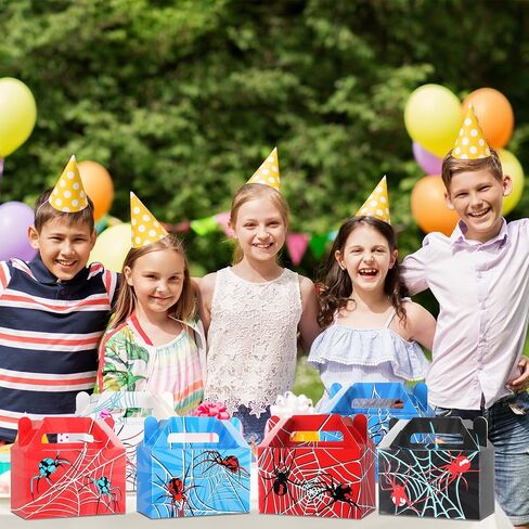 12PCS Spider Party Fords Boxes Spider Web Paper Box مربعات عيد ميلاد اللوازم الأزرق الأزرق الأسود الصناديق الصناديق للهدايا للأطفال in Kuwait