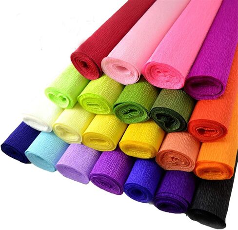 Premium Italian Crepe Paper Roll-الوزن الثقيل 180 Gram-24 Color in Saudi Arabia