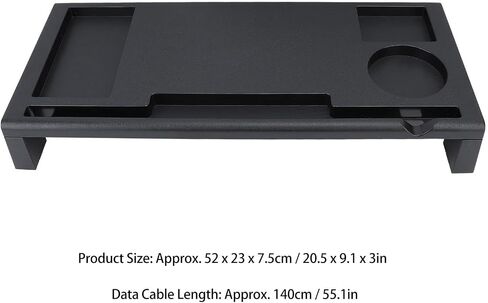 Pilipane Computer Monitor Stand Riser Adjustable Desk Organizer with USB Hub Ergonomic Height Adjustment for Home Office Workspace Black 52 x 23 x 7.5cm in Saudi Arabia