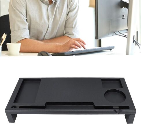 Pilipane Computer Monitor Stand Riser Adjustable Desk Organizer with USB Hub Ergonomic Height Adjustment for Home Office Workspace Black 52 x 23 x 7.5cm in Saudi Arabia