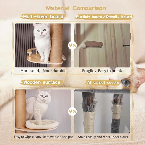 ارتفاع شجرة القطط من الأرض إلى السقف (95-120 بوصة)-5 طبقة برج القطط طويل القطط للقطط الكبيرة ، وظيفة خدش سيسال قوية مع تصميم لعبة وتوفير الفضاء للأسر متعددة القطط in Kuwait