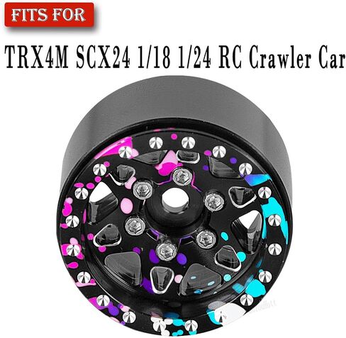 RC 1.0" Beadlock Wheel Rims Set for TRX4M SCX24 1/18 1/24 RC Crawler Car.Aluminum Alloy RC 1.0 Truck Tires Wheels Rims,Rc Wheel Rims Colorful in Saudi Arabia