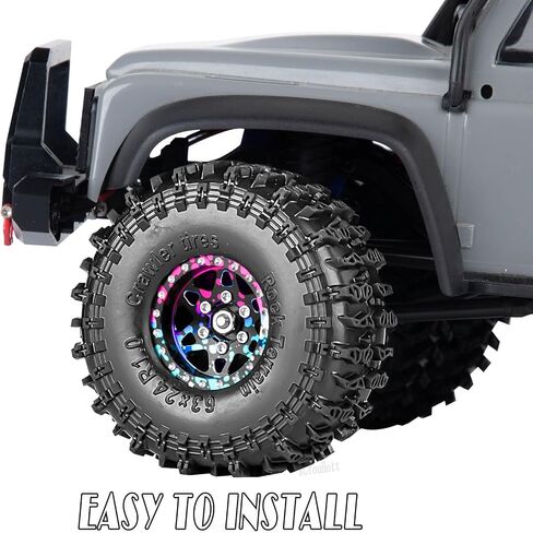 RC 1.0" Beadlock Wheel Rims Set for TRX4M SCX24 1/18 1/24 RC Crawler Car.Aluminum Alloy RC 1.0 Truck Tires Wheels Rims,Rc Wheel Rims Colorful in Saudi Arabia