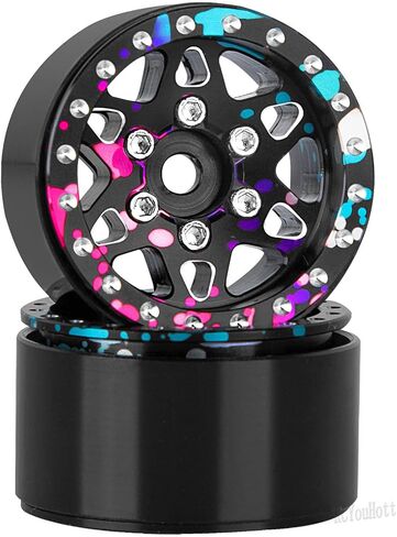 RC 1.0" Beadlock Wheel Rims Set for TRX4M SCX24 1/18 1/24 RC Crawler Car.Aluminum Alloy RC 1.0 Truck Tires Wheels Rims,Rc Wheel Rims Colorful in Saudi Arabia