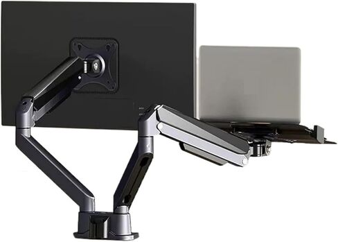 X1 Dual Screen Monitor Stand Robotic Arm Lift Notebook 2-in-1 Computer Height Bracket(Gray) in Kuwait