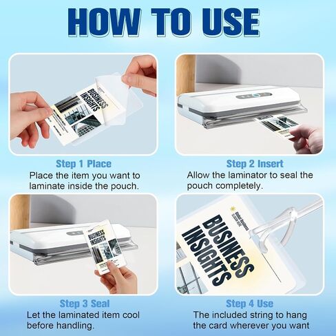 200 Pieces 10 Mil 2 1/2" x 4 1/4" Luggage Tag Laminating Pouches with Slot Hole Loops Thermal Lanyard Thermal Laminate Pouch Tags Kit Resealable for Work Permits Pass Cards Student ID Cards in Kuwait