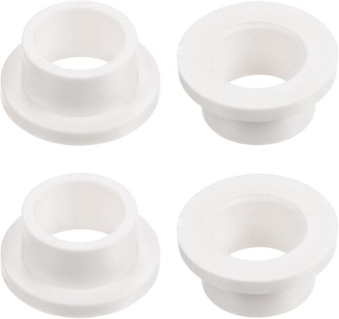 uxcell 4pcs Flanged Sleeve Bearings Plastic Bushings 10.1mm Bore x 14mm OD x 10mm Length Nylon Bushings, White in Saudi Arabia