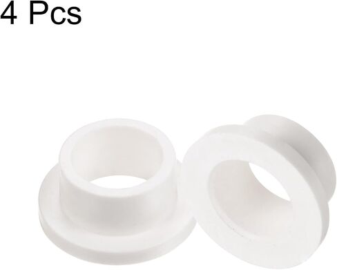 uxcell 4pcs Flanged Sleeve Bearings Plastic Bushings 10.1mm Bore x 14mm OD x 10mm Length Nylon Bushings, White in Saudi Arabia