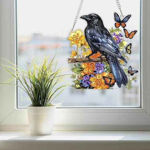 Senqao Wolf Diamond Art Att Kit للبالغين ، وحجر الراين على شكل خاص ، مزدوج DIY Acrylic Diamond Art Paintants Pendants Home Garden Wall kits hanging rote (Dream Catcher) in Saudi Arabia