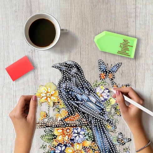 Senqao Wolf Diamond Art Att Kit للبالغين ، وحجر الراين على شكل خاص ، مزدوج DIY Acrylic Diamond Art Paintants Pendants Home Garden Wall kits hanging rote (Dream Catcher) in Saudi Arabia