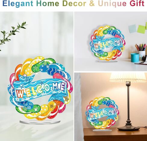 DIYDELIGTHS DIY سطح المكتب زخرفة الفنون الماس للبالغين المبتدئين مع إكسسوارات أحادية الجوانب حلي طاولة من طراز DOT-RILL in Saudi Arabia