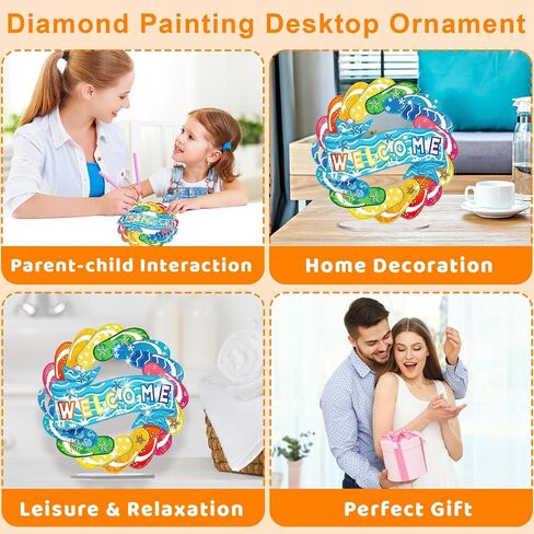 DIYDELIGTHS DIY سطح المكتب زخرفة الفنون الماس للبالغين المبتدئين مع إكسسوارات أحادية الجوانب حلي طاولة من طراز DOT-RILL in Saudi Arabia