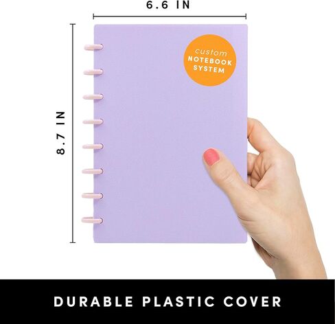 PAPERAGE Customizable Discbound Notebook, 134 Pages, All-in-One, 8-Disc Refillable Spiral Journal with Removable Pages, 12-Month Undated Calendar, Dividers & Stickers (Sage Green), 8.8 in x 7.2 in in Kuwait