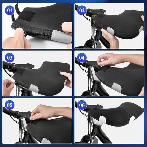 Bike Handlebar Mitts, Fleece Lining Handlebar Mittens, Pogies Bike, Mountain Bike Hand Warmer, Mittens for Cycling Hand for Winter Cycling Commuter Bike Gloves in Kuwait