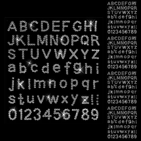 Xindojuz 5 Sheets Rhinestone Letters, Glitter Self Adhesive 10 Numbers and 26 Alphabet Stickers, Bling Crystal Iron on Letters for Clothing Graduation Cap Decorations Stick on Gemstone (White, 0.7 In) in Kuwait