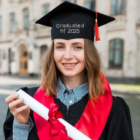 Xindojuz 5 Sheets Rhinestone Letters, Glitter Self Adhesive 10 Numbers and 26 Alphabet Stickers, Bling Crystal Iron on Letters for Clothing Graduation Cap Decorations Stick on Gemstone (White, 0.7 In) in Kuwait