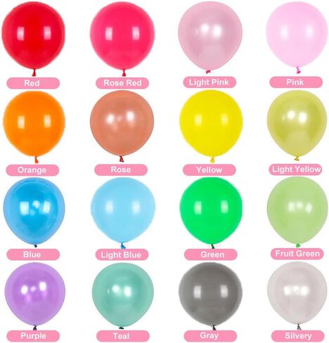 1000 Pcs Balloons Assorted Color, 10 Inch - 16 Rainbow Color Latex Party Balloons for Birthday Baby Shower Wedding Party Supplies Arch Garland (Multicolor, 1000 pcs) in Kuwait