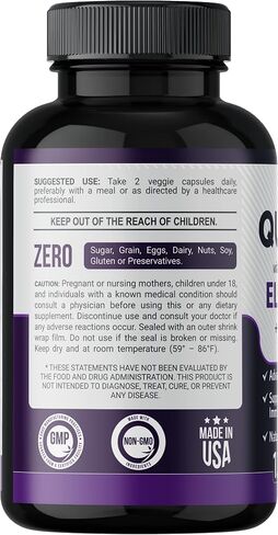 Quercetin with Vitamin C and Zinc - Elderberry - Quercetin 500mg - Quercetin with Bromelain - Zinc Quercetin - Vitamin D3 - 6 in 1 Daily Immune Support, Non-GMO - Sambucus Supplement - 6 Months Supply in Saudi Arabia