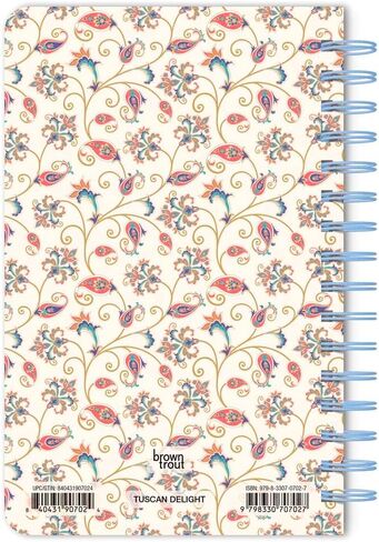 Tuscan Delight | 5.25 x 8.25 Inch Compact Wire Journal | Non-Dated | Foil Stamped Cover | BrownTrout | Planning Stationery Diary in Saudi Arabia